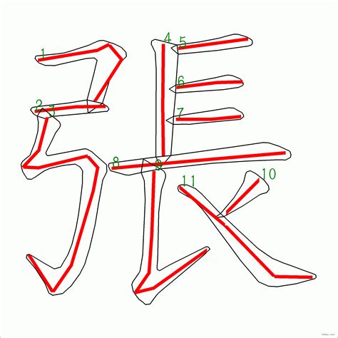 張筆畫|张的筆順 國字「张」筆畫